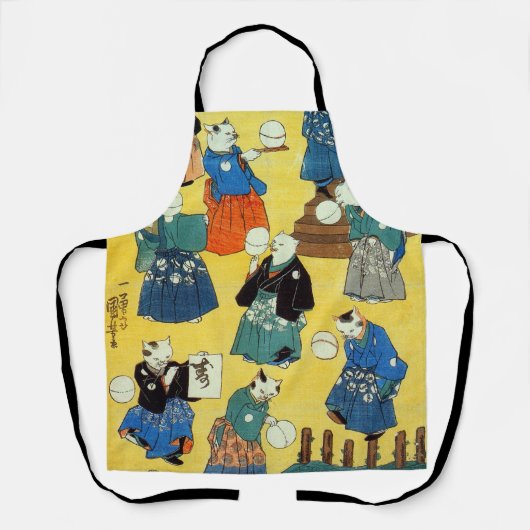 Acrobat of the Cats, Kuniyoshi, Ukiyo-e Schürze (Vorderseite)