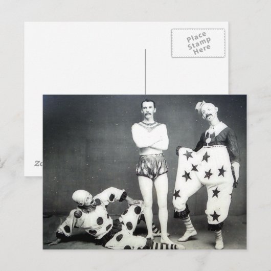 Acrobat und Clowns Postkarte (Vorne/Hinten)