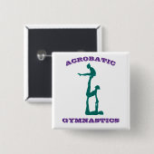 Acrobatic Gymnastics - Girls Acro Lila und Aquamar Button (Vorne & Hinten)