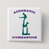 Acrobatic Gymnastics - Girls Acro Lila und Aquamar Button (Vorderseite)