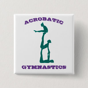 Acrobatic Gymnastics - Girls Acro Lila und Aquamar Button