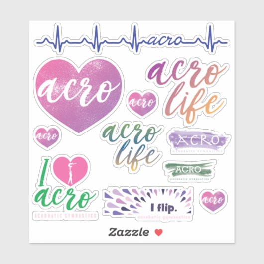 Acrobatic Gymnastics Vinyl Decals Aufkleber (Blatt)