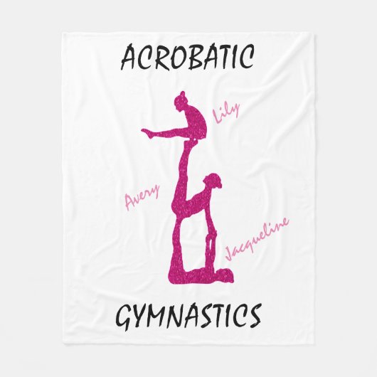Acrobatic Gymnastik Blanket mit bis zu 3 Namen! Fleecedecke (Vorderseite)