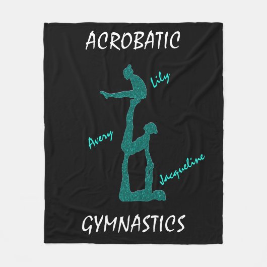 Acrobatic Gymnastik Blanket mit bis zu 3 Namen! Fleecedecke (Vorderseite)