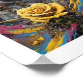 Acrobatic Yellow Chaos Rose Poster (Ecke)