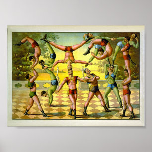Acrobatics 1891 Vintag Circus Poster