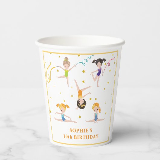 Acrobatique Spaß Geburtstagskinder Pappbecher (Rückseite)