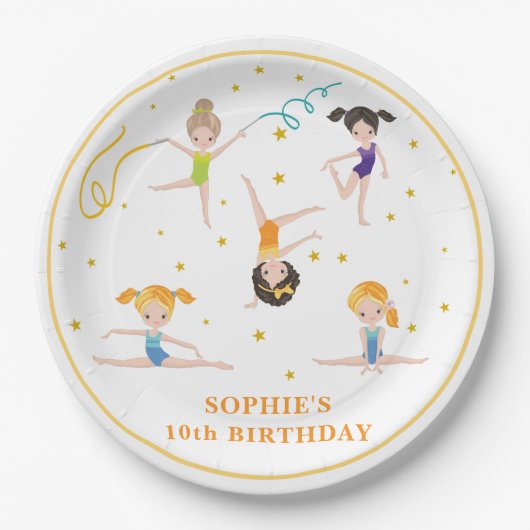 Acrobatique Spaß Geburtstagskinder Pappteller (Vorderseite)