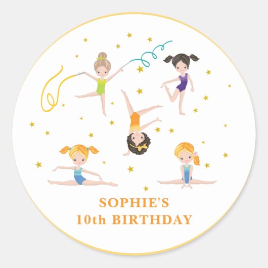 Acrobatique Spaß Geburtstagskinder Runder Aufkleber (Vorderseite)