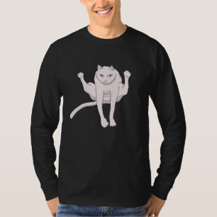 Acrobatisch springender Athlet White Cat T - Shirt