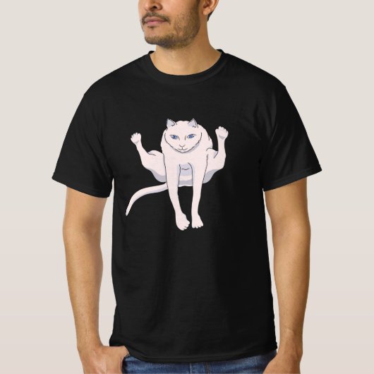 Acrobatisch springender Athlet White Cat T - Shirt (Vorderseite)