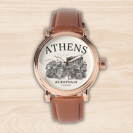 Acropolis Athens Grecce Vintage Land Scape Armbanduhr