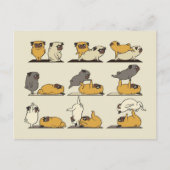 Acroyoga mit dem Mops Französischer Bulldogge Love Ankündigungspostkarte (Vorderseite)