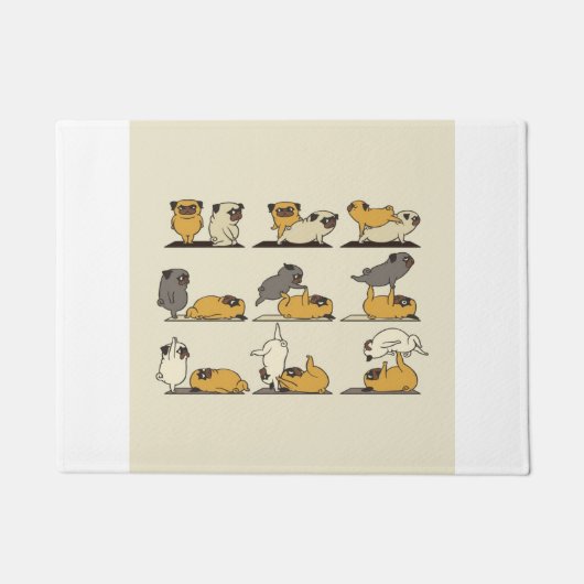 Acroyoga mit dem Mops Pose Yoga Fußmatte (Vorderseite)