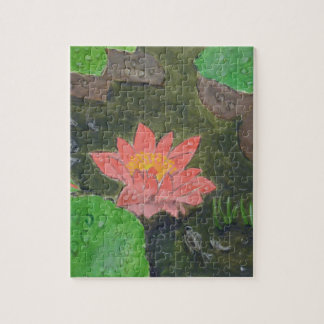 Acryl auf Leinwand, rosa Wasserlilie Blume Puzzle