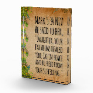 Acryl Bibelvers Block - Markus 5:34