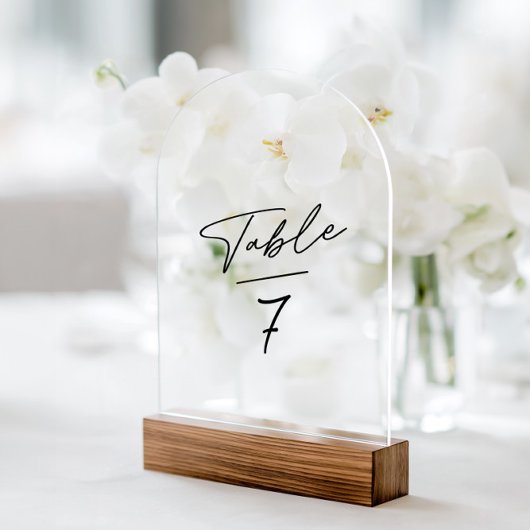 Acryl-Bogen Einfache Minimalistische Tischnummer
