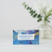 Acryl für abstrakte Blues und Gold Visitenkarte (Stehend Vorderseite)