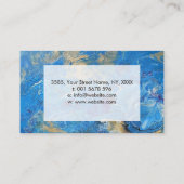 Acryl für abstrakte Blues und Gold Visitenkarte (Rückseite)