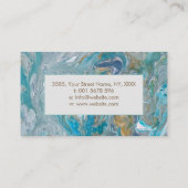 Acryl für abstrakte smaragdfarbene Küstenlinie Bus Visitenkarte (Rückseite)