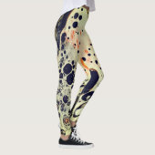 ACRYL GIESSEN WEISSE ORANGE ZELLEN-ABSTRAKTE LEGGINGS (Rechts)