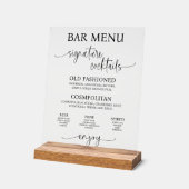 Acryl-Hochzeitsbar-Menü-Schilder Acrylschild (Winkel)