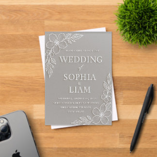 Acryl-Hochzeitseinladung - Floral Acryleinladungen