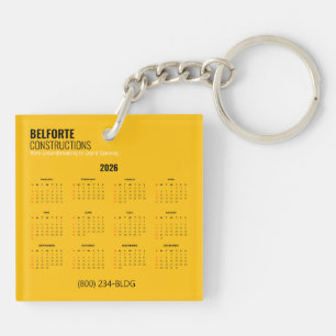 Acryl-Kalender für die Bauindustrie   Gelb & Kran Schlüsselanhänger