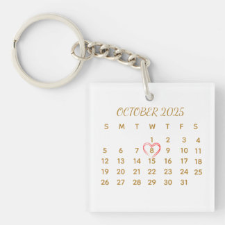 Acryl-Kalender – Personalisiertes Datum Hervorhebu Schlüsselanhänger