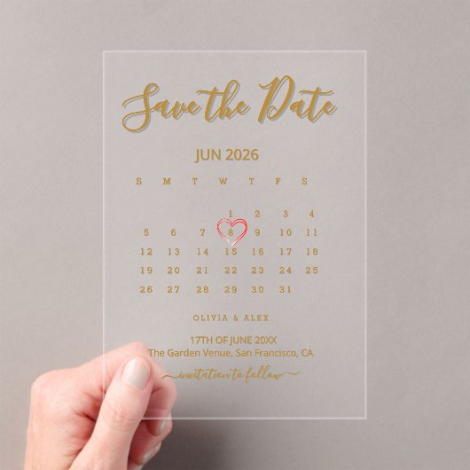 Acryl-Kalender Save-the-Date  Acryleinladungen (Insitu (Handheld))
