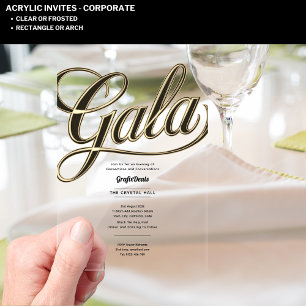 Acryl Klar Gala Business Charity Corporate Gold Acryleinladungen