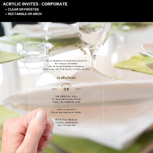 Acryl-Klarprodukt-Launch Corporate Events Chic Acryleinladungen