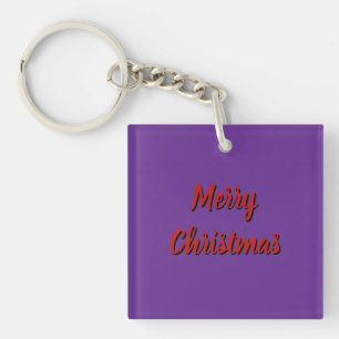Acryl-Lila-Schlüsselanhänger - Frohe Weihnachten Schlüsselanhänger