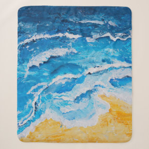 Acryl-Meer- und Strandmalerei auf Zeichenständer m Sherpadecke