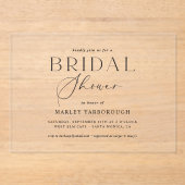 Acryl-Minimal-Brautparty-Party Einladung (Vorderseite)