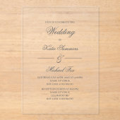 Acryl-Minimalist-Hochzeit  Acryleinladungen (Vorderseite)