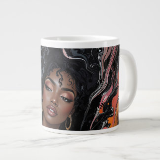 Acryl-Motion-Art-Design Afroamerikanische Schönhei Jumbo-Tasse
