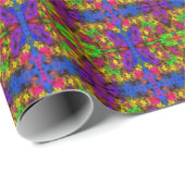Acryl-Neonfarben Farbklecks Spritzer Abstract Geschenkpapier (Rolleneckpunkt)