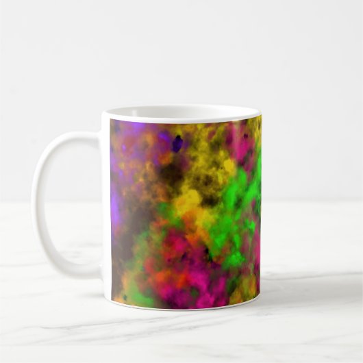 Acryl Neonfarben Farbklecks Spritzer Abstract Kaffeetasse (Links)