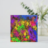 Acryl-Neonfarben Farbklecks Spritzer Abstract Karte (Stehend Vorderseite)