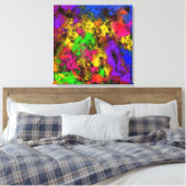 Acryl-Neonfarben Farbklecks Spritzer Abstract Leinwanddruck (Insitu (Schlafzimmer))