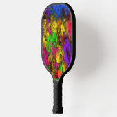 Acryl Neonfarben Farbklecks Spritzer Abstract Pickleball Schläger (Links)