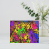 Acryl Neonfarben Farbklecks Spritzer Abstract Postkarte (Stehend Vorderseite)