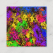 Acryl Neonfarben Farbklecks Spritzer Abstract Quadratische Visitenkarte (Vorderseite)