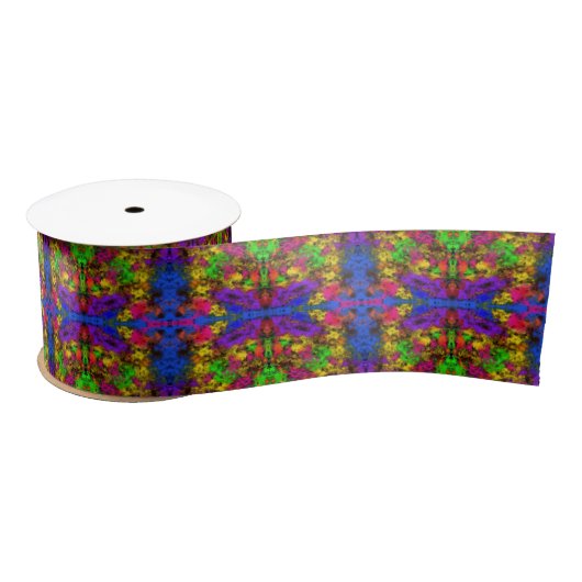 Acryl-Neonfarben-Farbspritzer-Splash-Abstrakt Satinband (Spule)