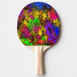 Acryl-Neonfarben-Farbspritzer-Splash-Abstrakt Tischtennis Schläger