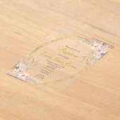 Acryl rosa Boho-Taufe Acryleinladungen (Ablage )