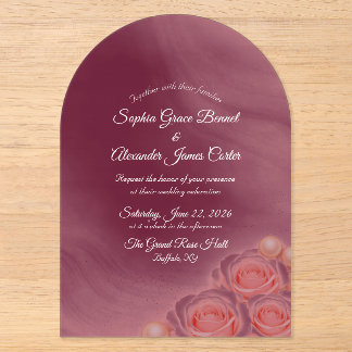 Acryl-Rosa-Perlen-Hochzeitseinladung Acryleinladungen