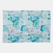 Acryl Rosen in Blau Türkis Farben  Geschirrtuch (Horizontal)