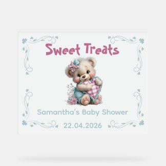 Acryl-Schild Süße Leckereien Teddybär-Baby-Party Acrylschild